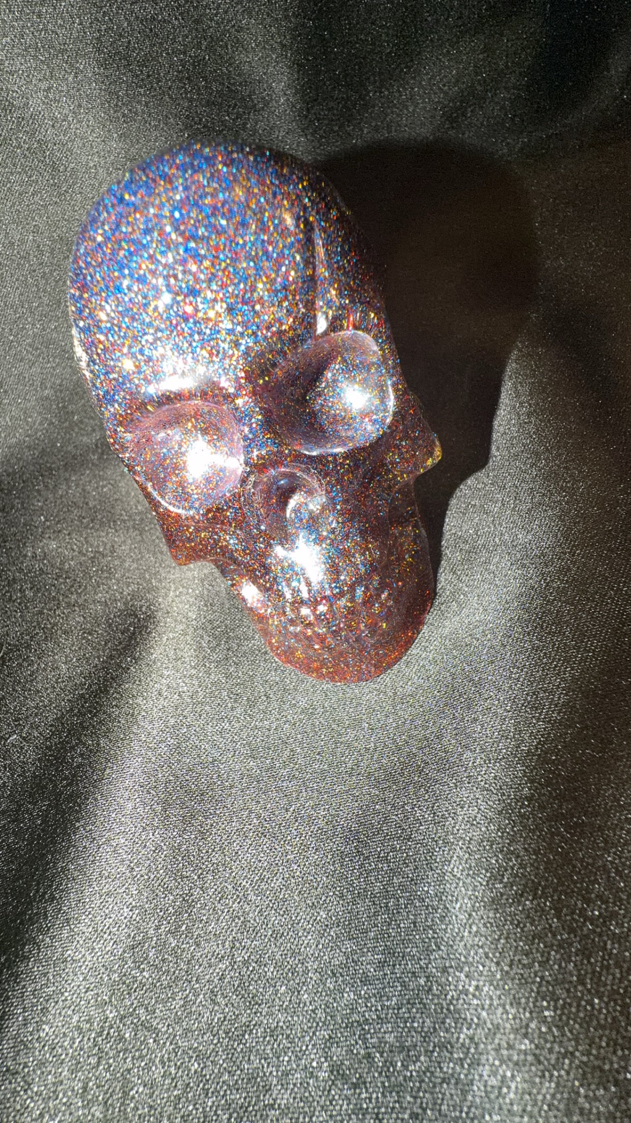 Large Multi-Colored Glitter Skull