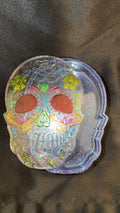 Clear Glitter Sugar Skull Trinket Box