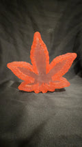 Clear Red Glitter Pot Leaf Ashtray